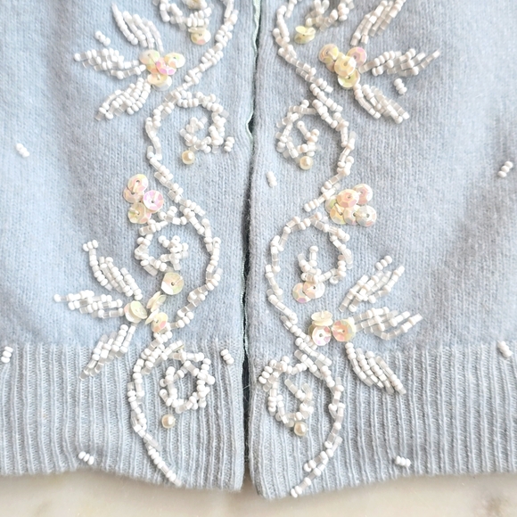 Vintage Vic and Vic Haute Couture Embellished Angora/rab Hair Sweater Size Med - Picture 7 of 14